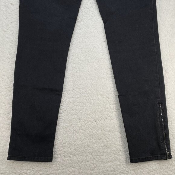 White House Black Market Jeans Womens Sz 8R  Black Shimmer Ankle Zipper 30x28 - Picture 5 of 12